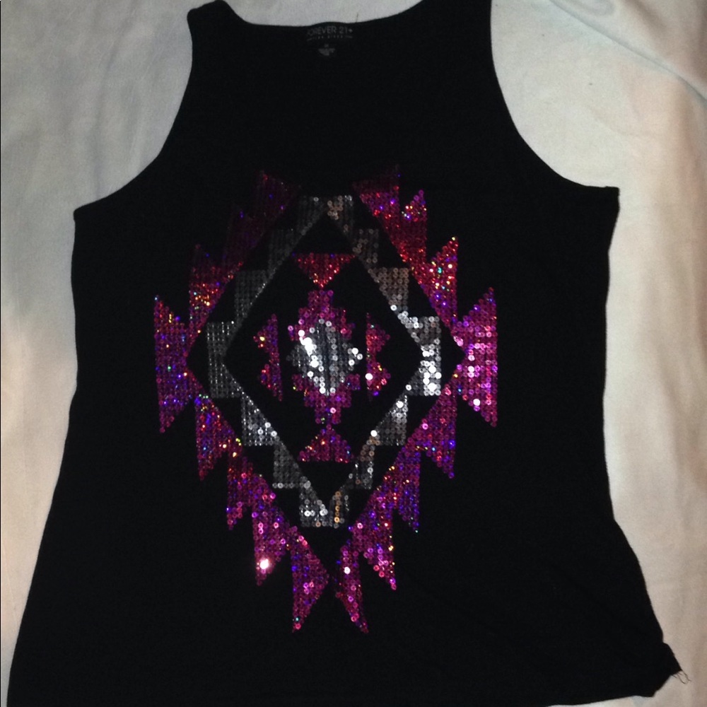 Plus Sized Sequences Sleeveless Shirt Size 2X